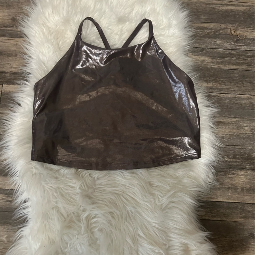Old navy Shiny Brown Crop Top